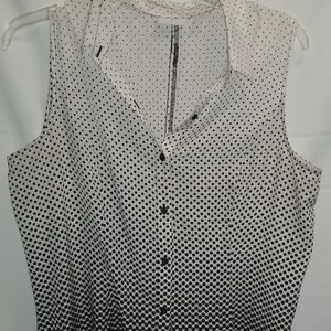 Sleeveless black/white dress shirt, XL